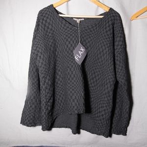 FLAX Loose Fitting, Light Woven Textile Top.